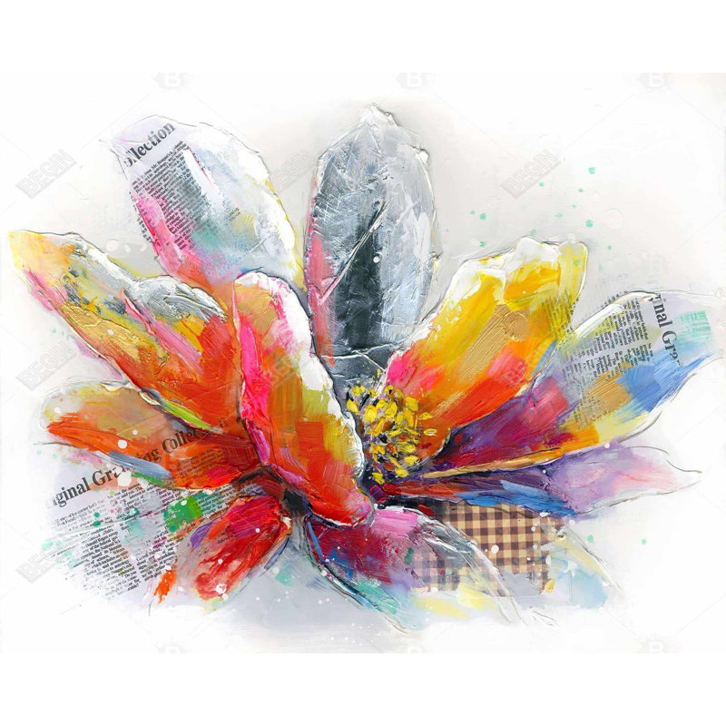 " Abstract Flower With Texture ", 36" H x 48" W