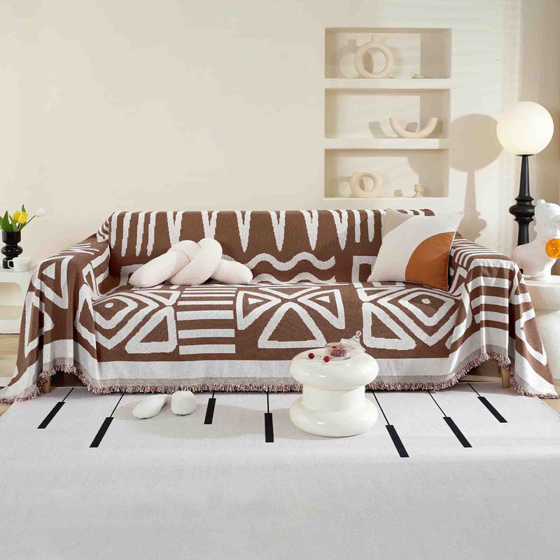 ‎Chenille Sofa Slipcover, Coffee