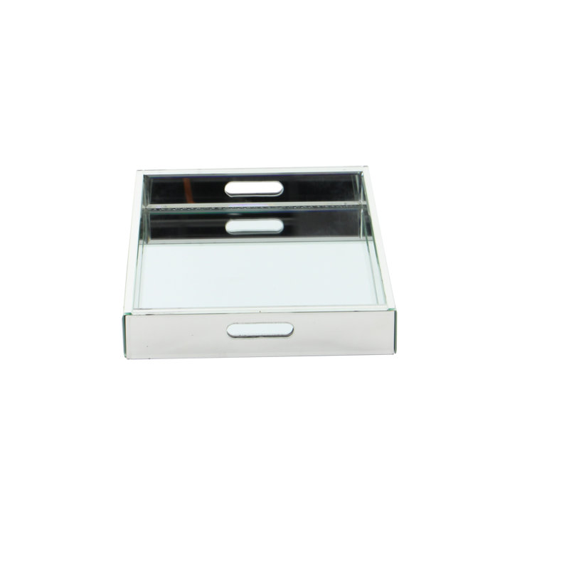 Plateau rectangulaire en bois avec poignées Aptos, H 3 po x l 18 po x P 13,5 po