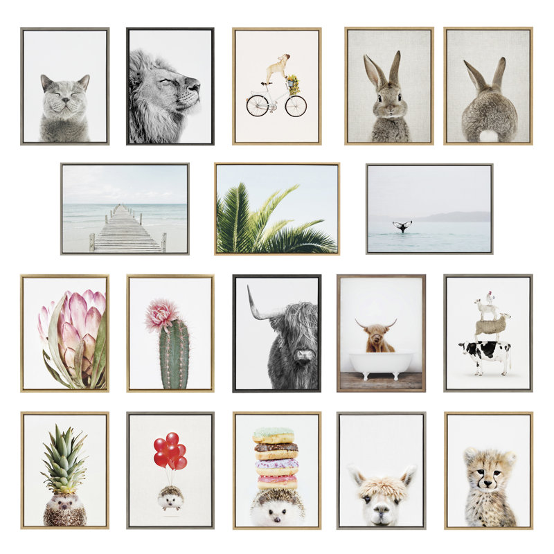Efren Studio Bear, Studio Fox and Studio Raccoon Framed Canvas by Amy Peterson Art Studio 3 Piece