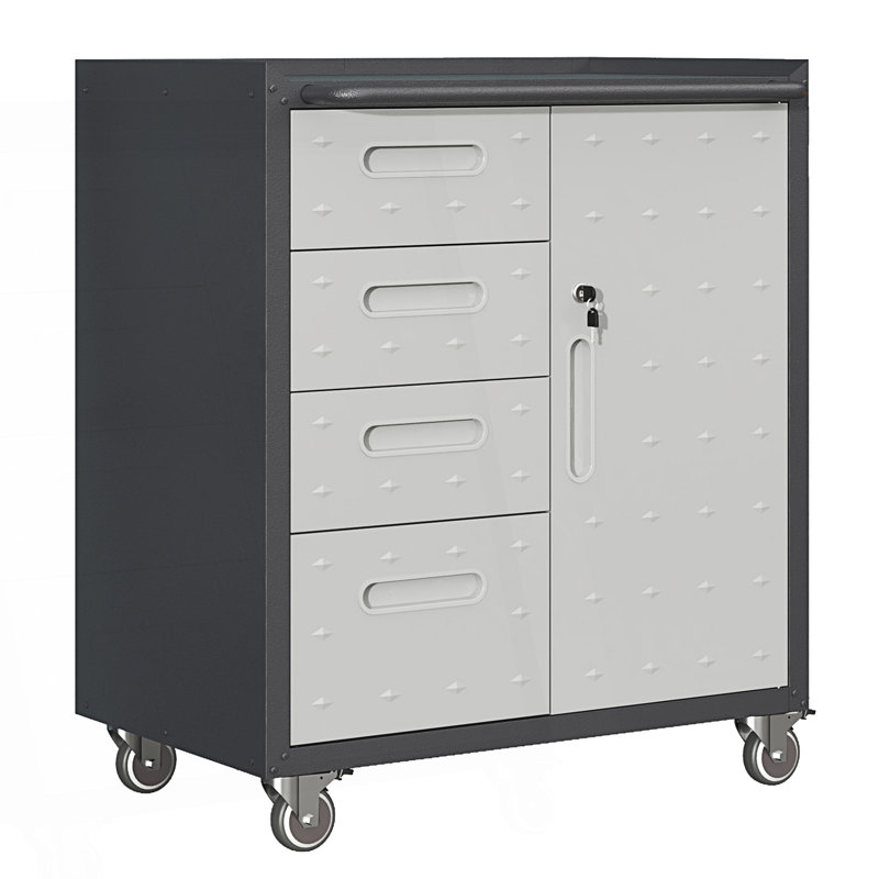 Armoire de rangement moderne avec roues, armoire de rangement pour outils, Noir