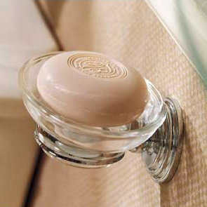 Chlesea Glass Soap Dish, Polished Chrome