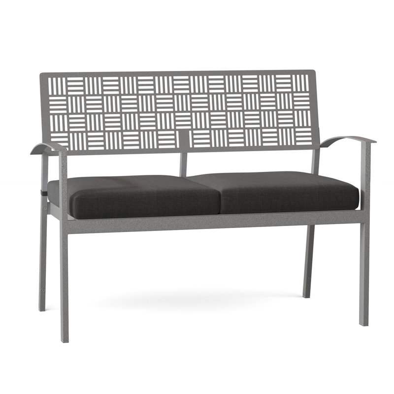 New Century Outdoor Bench, Pewter, Impact Vapor Gray Sunbrella®