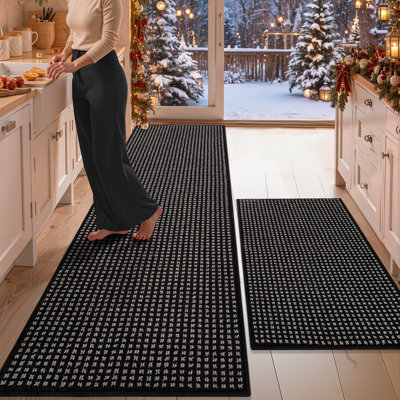 Ensemble de tapis de cuisine avec dos antidérapant, résistant aux taches et lavable à la machine.