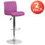 Contemporary Vinyl Adjustable Height Barstool with Rolled Seat and Chrome Base-2059449258