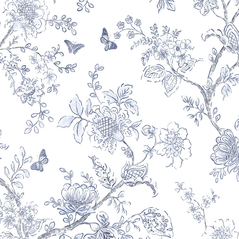 Ottoville Floral Roll, Sky Blue