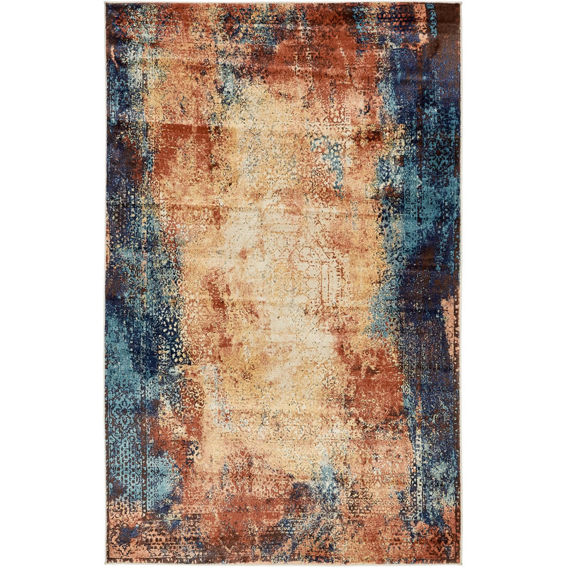 Brantlie Abstract Indoor Rug, Rectangle 5'1" x 8'