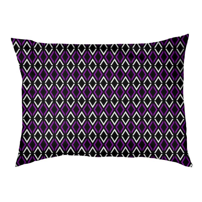 Coussin Byrge, Moyen (L 29,5 po x P19,5 po x H 9,5 po), Noir / Mauve