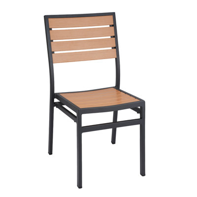Chaise d'appoint de salle à manger en aluminium et teck H & D