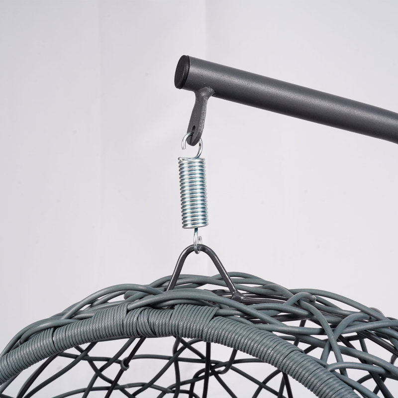 Lit à balançoire pour chat avec support et coussin, chaise à œuf pour chat avec apparence d'osier en rotin, lit à balançoire suspendu pour chats, petits chiens et petits animaux