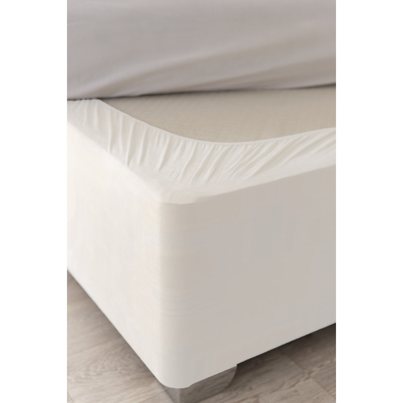 Faux suede Base wrap valance, Double (4'6), White