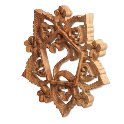 Décoration murale en bois « om » en panneau de relief