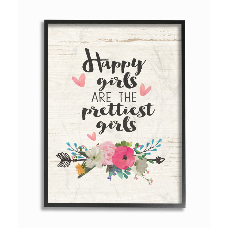« happy filles prettiest », art encadré Southington, H 20 po x l 16 po x P 1,5 po