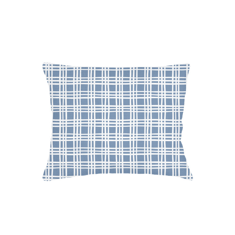 Printed Pillows Linen Plaid Accent Pillow, Blue, Rectangle 28" H x 36" W, Pillow Cover Only - No Insert