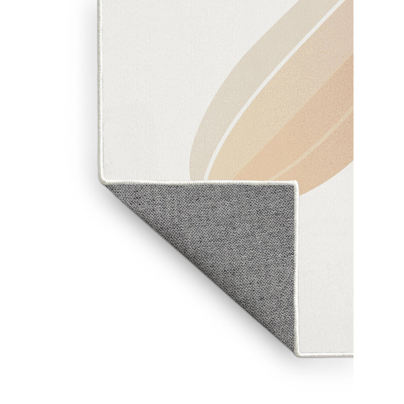 Tapis blanc uni concave lavable à la machine Highpoint, 3 X 5