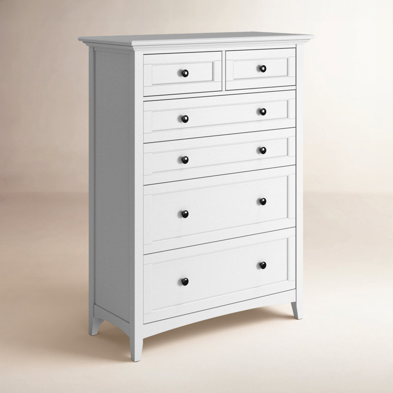 Commode 6 tiroirs Melusina, Blanc cassé / blanc