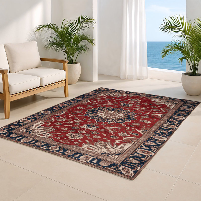 Tapis d'intérieur et d'extérieur brun Persian, Rectangulaire 8 pi x 10 pi