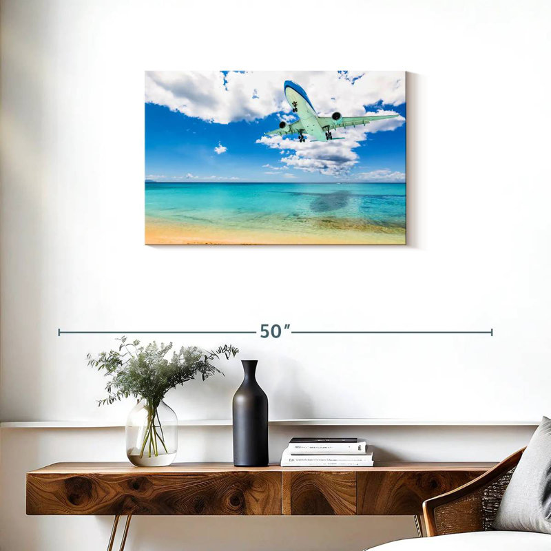 Airplane Above The Beach