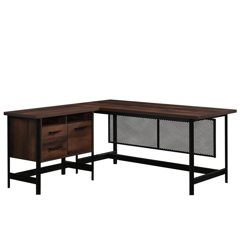 Bureau en L, finition brune