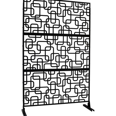 76" H48" W Privacy Fence Panels - Metal For Enhanced Patio, Balcony, Deck Outdoor & Indoor Black, Enhancement
