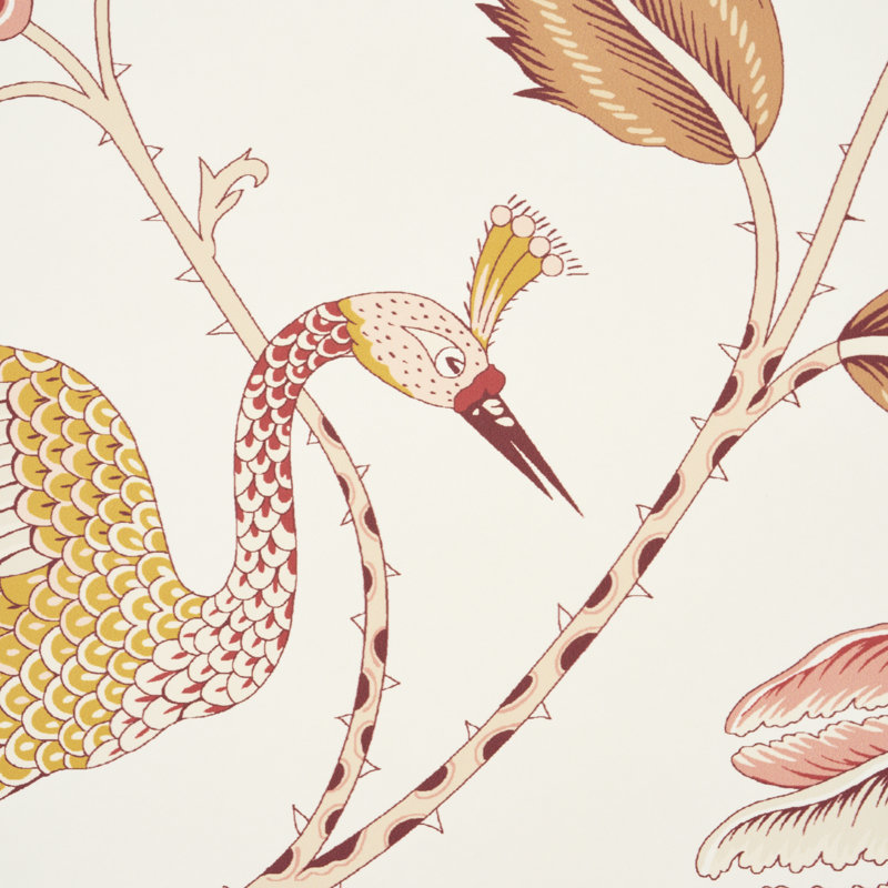 Papier peint campagne, Rose / ocre