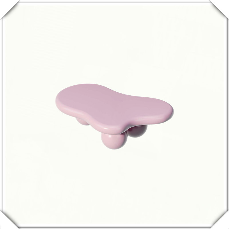 Cloud Shaped Low Coffee Table With Ball Legs For Living Room