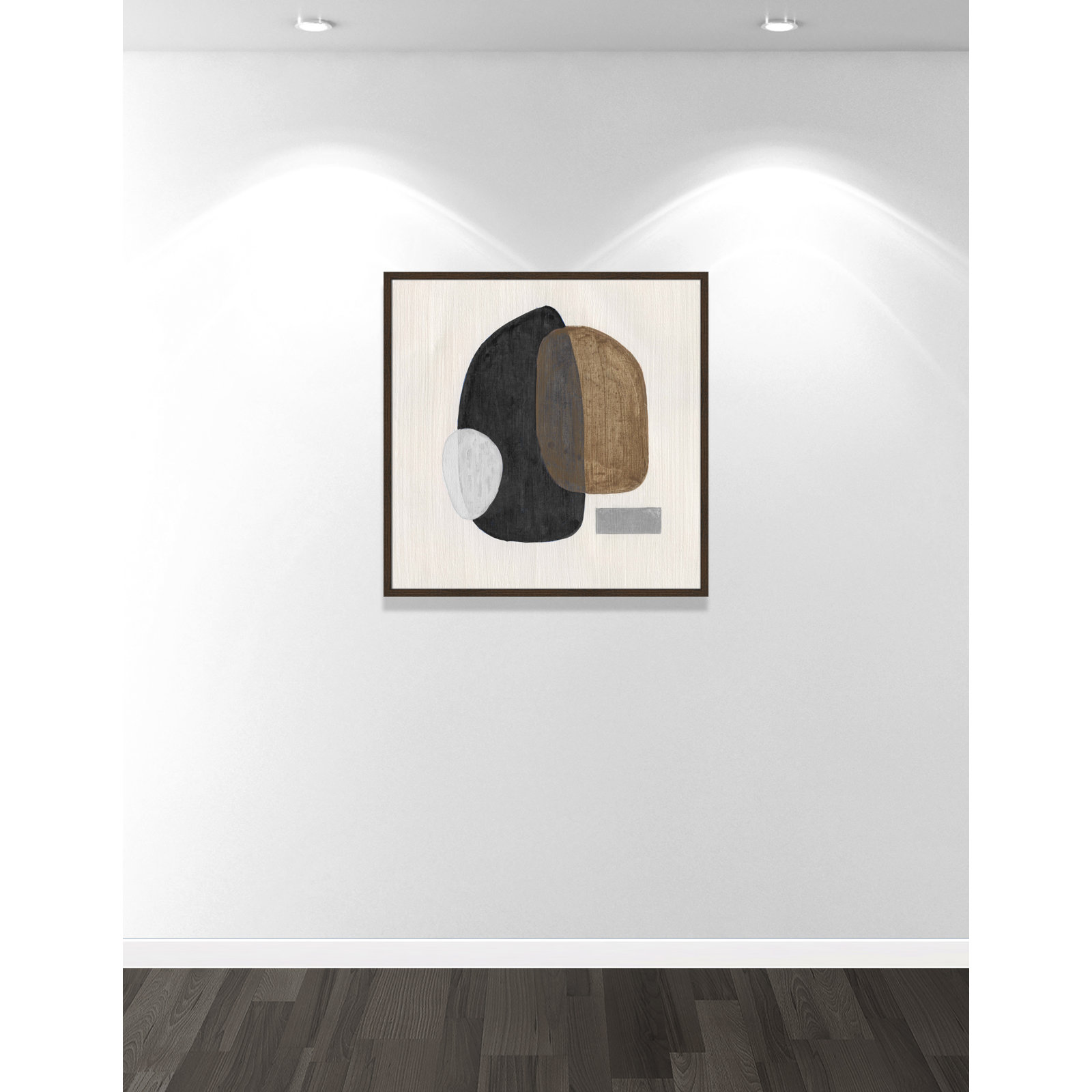 Inola Neutral Stones III Wall Art, 32" H x 32" W, Walnut