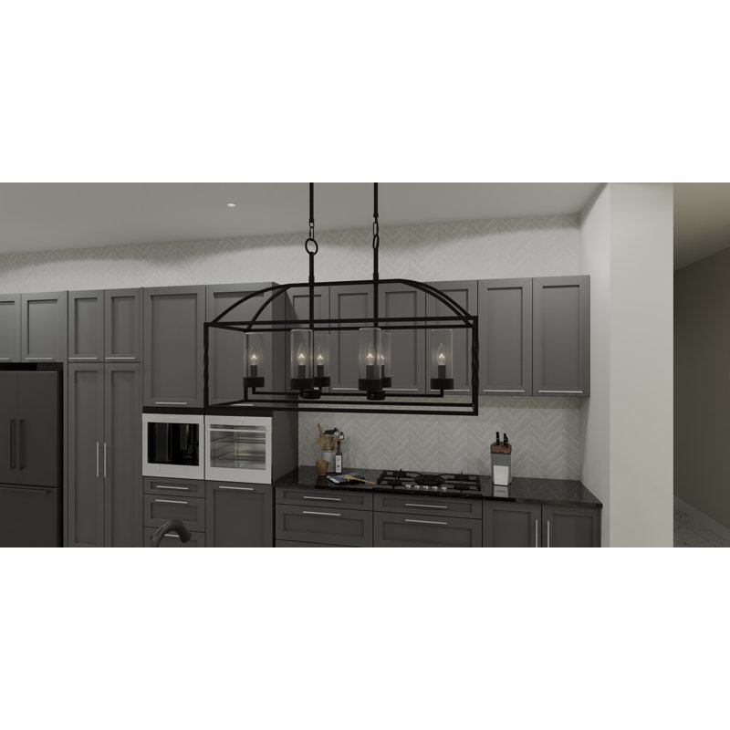 Esker 6 - Light Dimmable Kitchen Island Square / Rectangle Chandelier