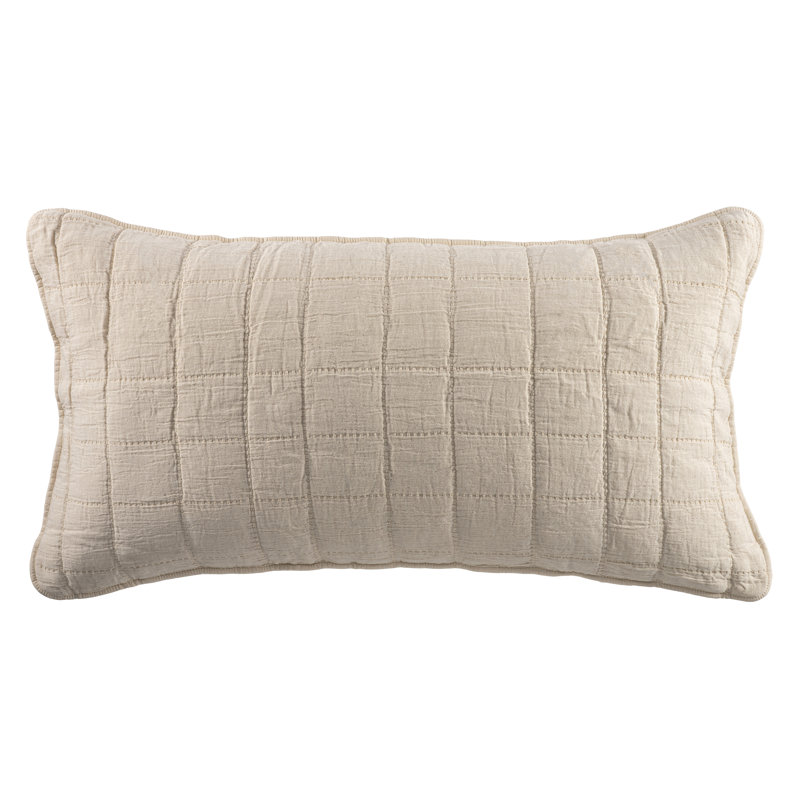Monet White Quilted Sham, King, Natural