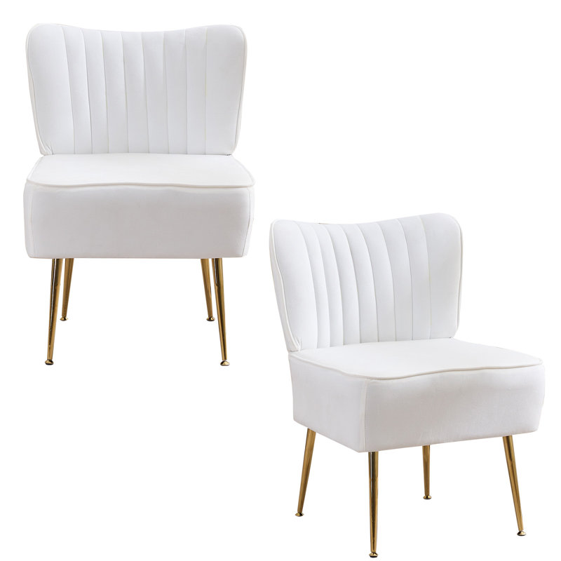 Brumm Velvet Side Chair, Beige