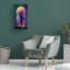 Art mural sur toile tendue - «Neon Tree 6», art mural Wumples pour le salon, la chambre à coucher ou le bureau - 24 x 47