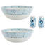 Fitz And Floyd Sicily Blue Serve Bowls And Salt And Pepper Set