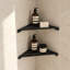 Lot de 2 étagères de coin de douche en acier inoxydable, 33,5 cm (13,2 po), organisateur de salle de bain mural pour angles à 90°-130838173