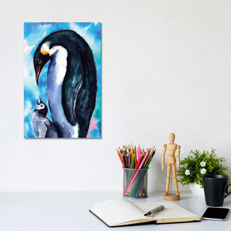Penguin Family by George Dyachenko - Wrapped Canvas Gallery-Wrapped Canvas Giclée, 30.48cm H x 20.32cm W