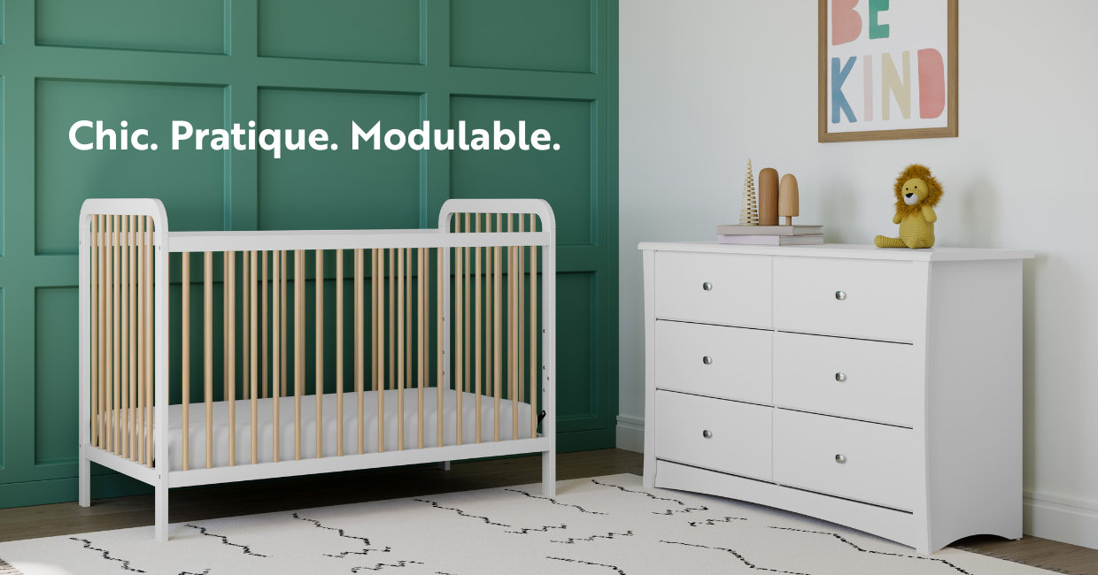 Le lit de bébé convertible Pasadena en finition noire