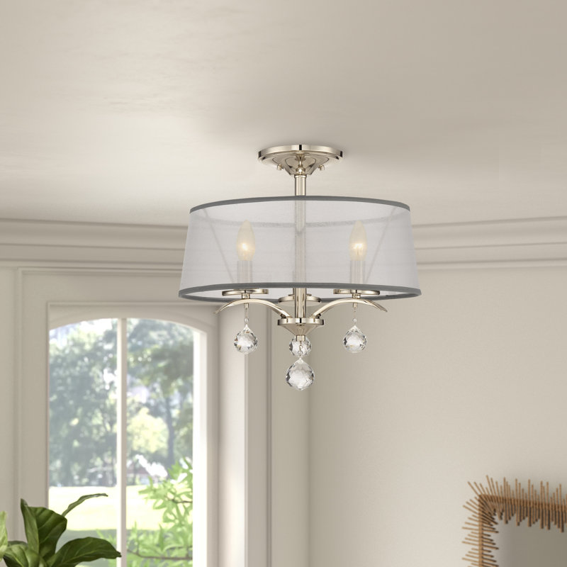 Plafonnier semi-encastré 3 lumières 16 po