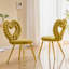 Chaise d'appoint unique en velours capitonné avec siège en métal brillant et siège moderne unique pour la décoration intérieure (ensemble de 2)-129462445