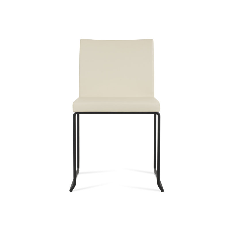 Chaise empilable Aria, Noir, noir, noir, noir, Similicuir cannelle