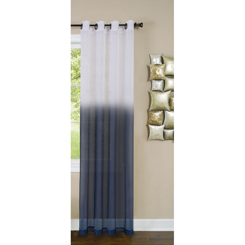 Lilie Semi-Sheer Grommet Curtain Panels, 52"W x 84"L, Blue