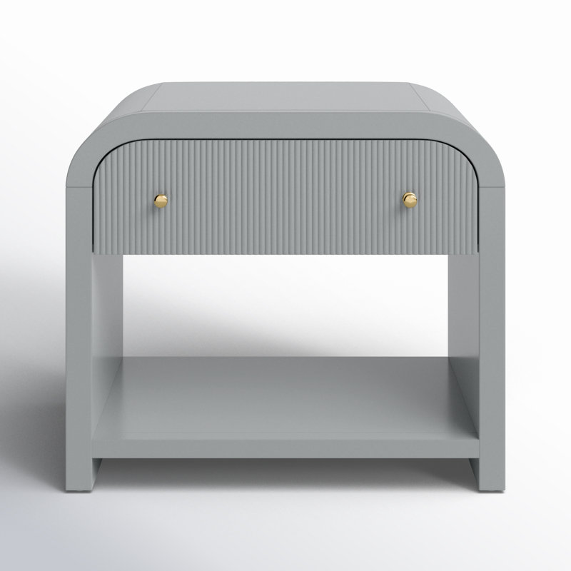 Liabella 1 - Drawer Nightstand, Light Gray
