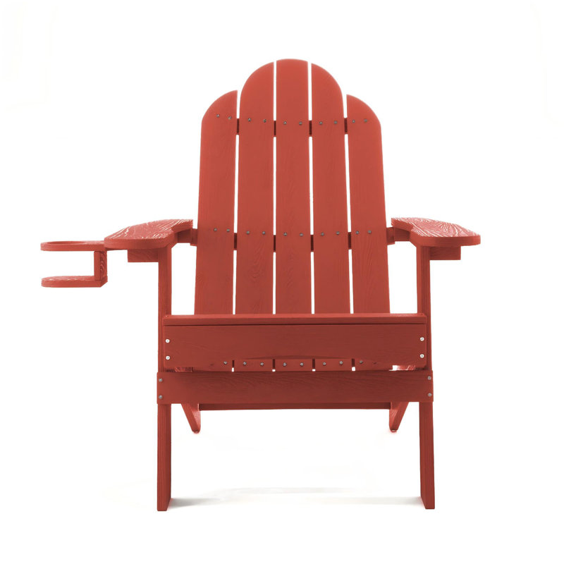 Emerico Foldable Outdoor Adirondack Chair, Bright Red