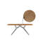 Schwab Teak Rectangular Wood Top Dining Table with Steel Base-948092467-948092464
