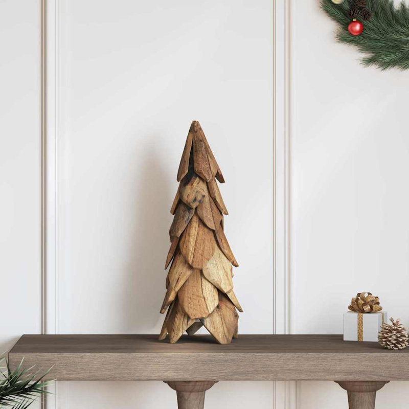  Christmas Tree with Stand Brown Solid teak wood, 1.64' H
