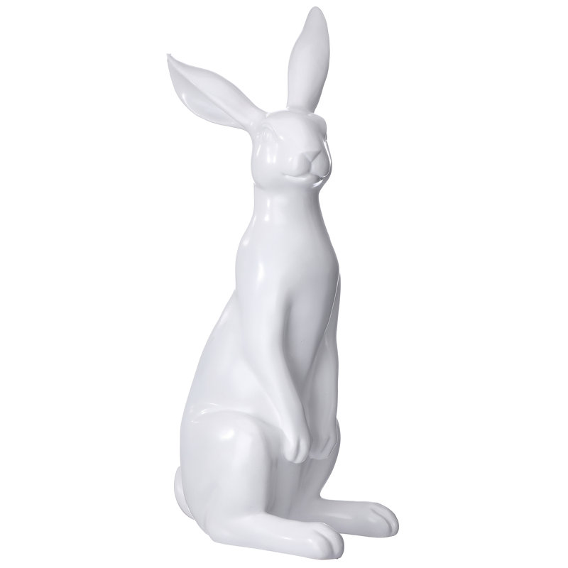 Lapin blanc en résine 20,5 po, 20.5 in x 7.5 in