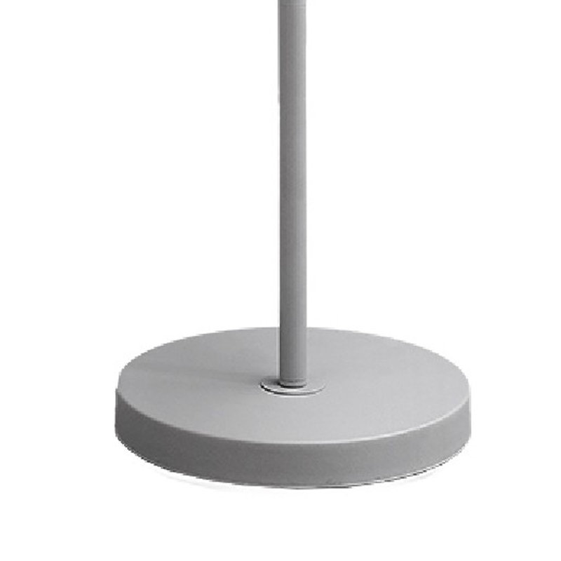 Lampe sur pied Nipo avec port USB, métal gris mince de 62 pouces, tablette blanche, Gris, Gris