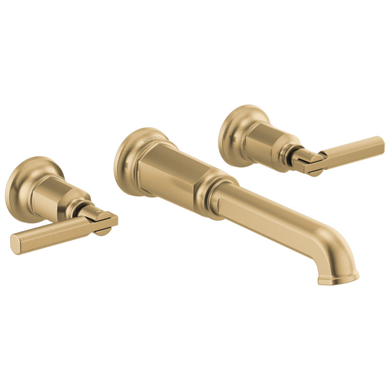 Invari® Two-Handle Wall Mount Tub Filler, Lever, Luxe Gold