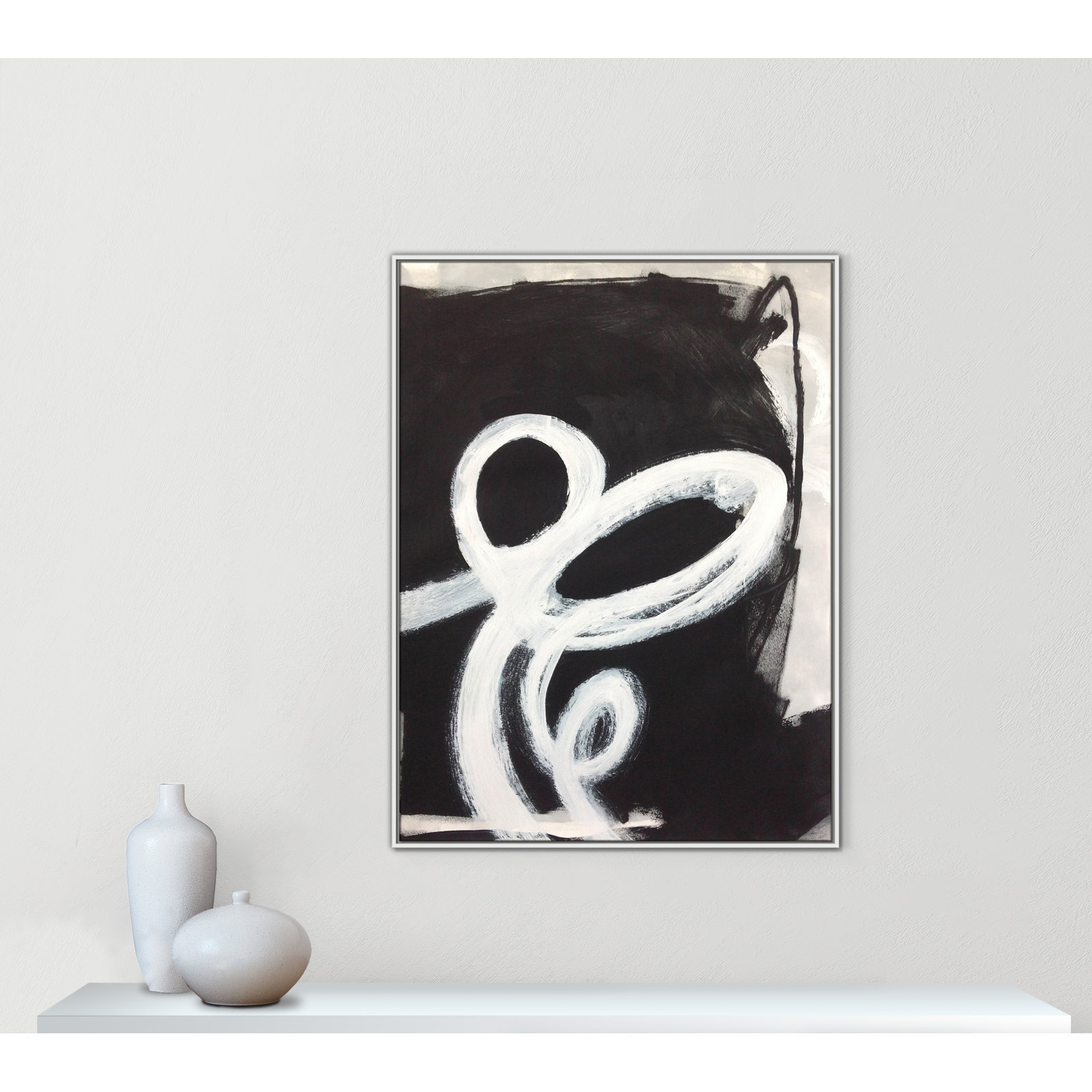 Ansonia Swirly Swirls II Print by , White Floater Framed, No Mat, 49.5" H x 37.5" W x 2" D