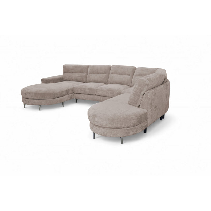 6 Seater Corner Sofa , Left Hand Facing, Light Grey