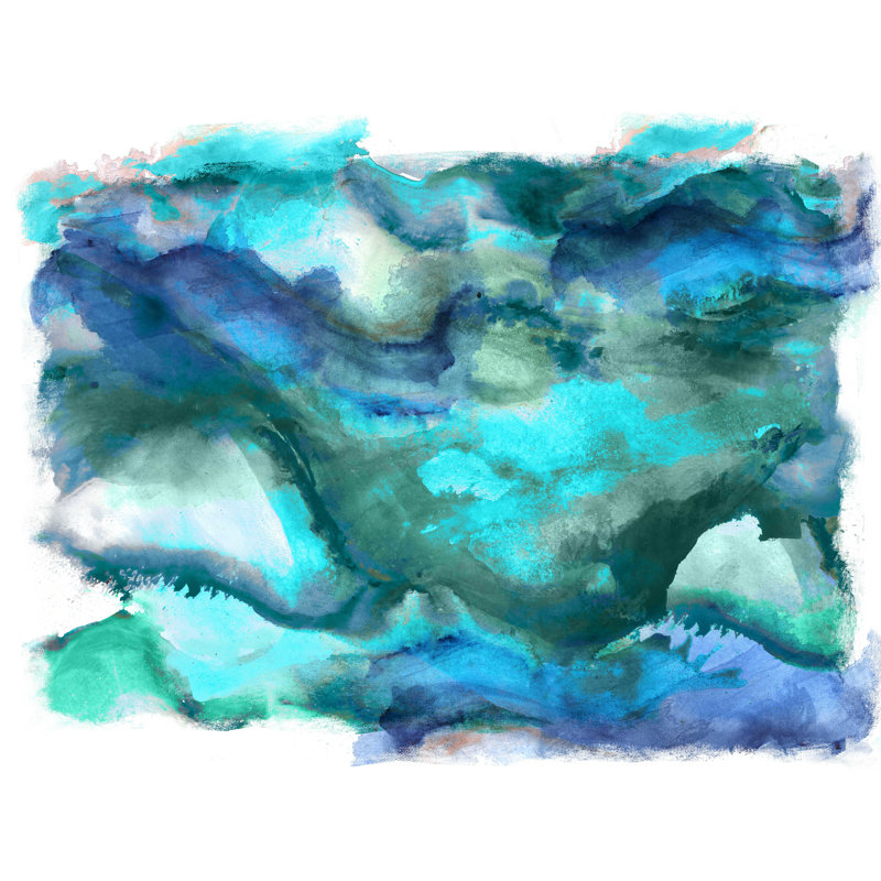 Water Water Waves - Peinture sur toile tendue, H 18 po x l 24 po