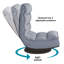 Fauteuil inclinable en lin / chaise sur pied, beige-1037188646